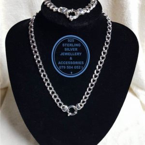 925 Sterling Silver Necklace Chain and Arm Chain Set - Showstopper Double Stunning Linked Price per 1 set - 1 set includes 1 necklace chain ( 45 cm ) & 1 arm chain (19 cm) All prices excludes national nominal door-to-door delivery fee