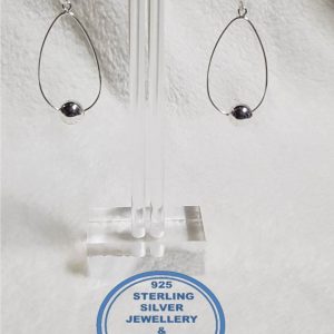 925 sterling Silver Earrings - Large with ball Price is for 1 pair of earrings 36mm diameter upside down teardrop All prices excludes national nominal door-to-door delivery fee Although some earrings might be similar size price is determined on weight as well as manufacturer although all our products are manufactured from the best quality 925 Sterling Silver.