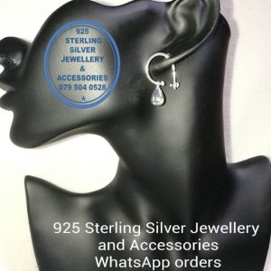 925 sterling Silver Earrings - Half Hoop Dangle Teardrop Charm Price per 1 pair of earrings Hoop only 18mm diameter All prices excludes national nominal door-to-door delivery fee Although some earrings might be similar size price is determined on weight as well as manufacturer although all our products are manufactured from the best quality 925 Sterling Silver.