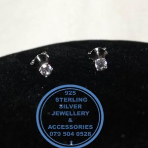 925 Sterling Silver Earring - Sterling Silver Cubic Stud Earrings 3mm - 1 pair Prices Excludes National delivery to your door at a nominal fee.