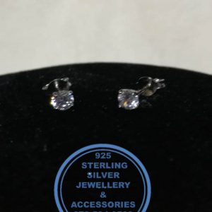 925 Sterling Silver Earring - Sterling Silver Cubic Stud Earrings 4mm - 1 pair Prices Excludes National delivery to your door at a nominal fee.
