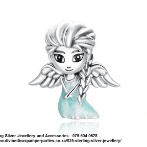 925 Sterling Silver Princess Elsa Frozen Charm. Pandora Compatible