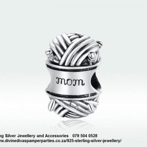 925 Sterling Silver Knitting Wool Mom Charm. Pandora Compatible