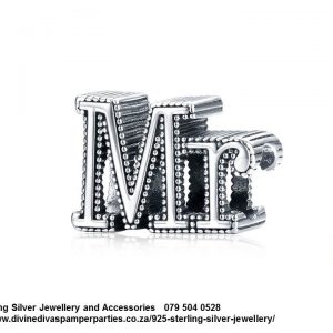 925 MR CHARM - 1 Charm in Price Sterling Silver MR and MRS Charm available Compatible with your Pandora.