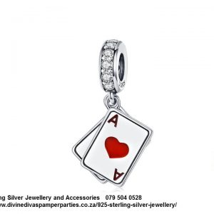 925 Sterling Silver Cards Hearts Alice in Wonderland Fun Games Charm. Pandora Compatible