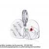925 Sterling Silver Wedding Double Dangle Wows Charm. Pandora Compatible