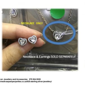 Halo Heart Cubic Sterling Silver Necklace