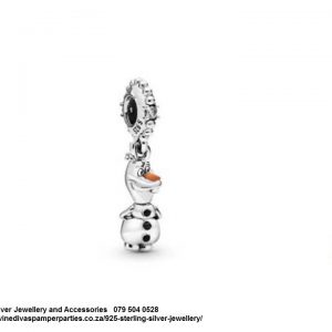 925 Sterling Silver Frozen Olaf Snowman Dangle Charm. Pandora Compatible 