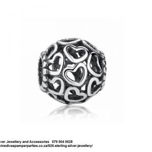 Cut Out Hearts barrel Bead Charm