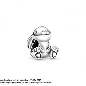 925 Sterling Silver Cute The Rabbit Charm Bead. Pandora Compatible. Bunny