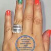 925 Sterling Silver Ring with Showstopper baguette cubics in 5 rows with round cubic rows on sides