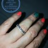 925 Sterling Silver Ring with a set of 2 bands with cubic detail. 1 with round tube settings.