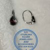 925 Sterling Silver Earrings 1 pair Red cubic detail