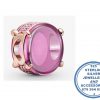 "Rose Gold PLATED PINK  Oval Cabochon Pandora Compatible Bead Charm"