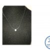 "925 Sterling Silver Round CZ 5mm Floating Gut 40cm necklace"
