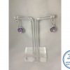 "925 Sterling Silver Amythist Hook in Earrings Square."