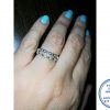 925 Sterling Silver 2 Ring Set Wedding Bands | Stack Ring  1 hoops and 1 round cubic detail