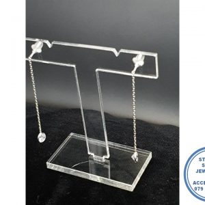 "925 Sterling Silver Trendy Rouble Clear Tubular Cubic Zirconia Chain Ear Threader Earring "