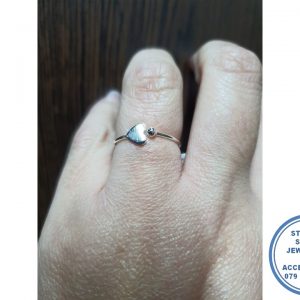 "925 Sterling Silver Stack RING Heart Ball"