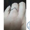 "925 Sterling Silver Beaten Effect V Shape Stack Ring "