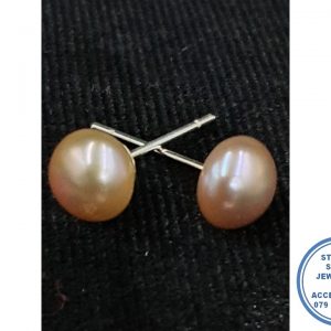 "925 Sterling Silver Trendy Pink Pearl Stud Earring"